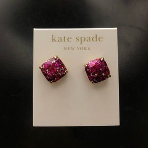 Kate Spade Pink and Silver Sparkle Earrings